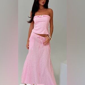 Princess Polly Pink Gingham Skirt Set